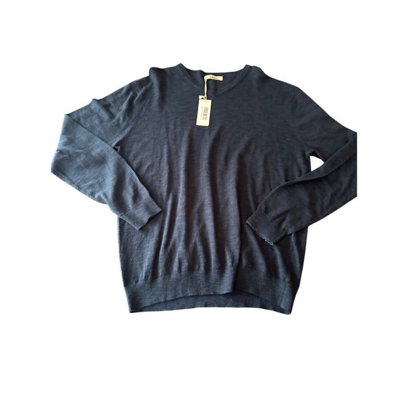 Lello Mens Navy Lightweight Sweater XXXL Cotton & Linen Blend Crewneck - Picture 1 of 5